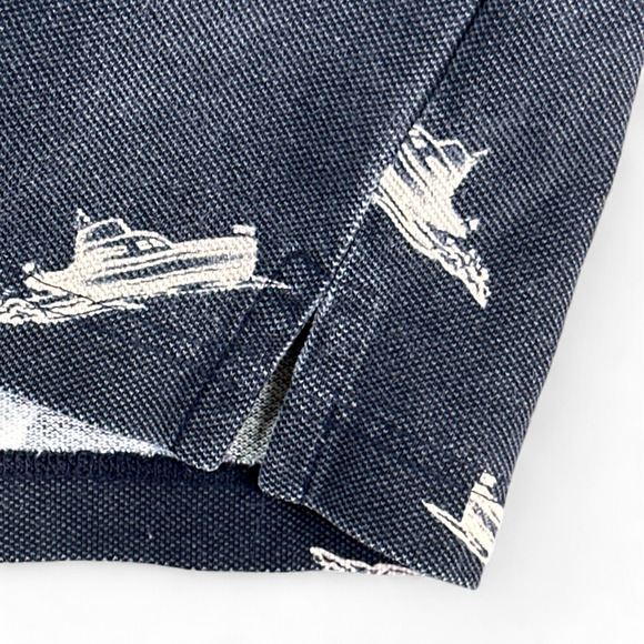 Vintage Tommy Hilfiger Polo Shirt Adult LARGE Blue Boats Yachts Nautical 90s - Picture 7 of 11